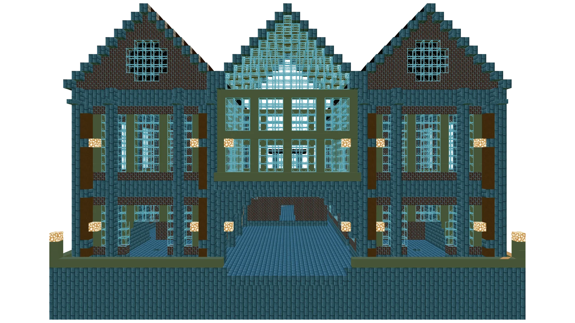 Industrial Train Station Shell · back view
