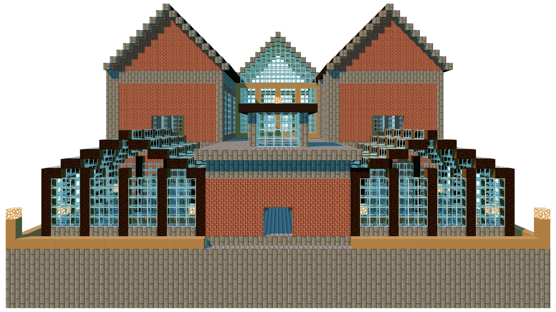 Industrial Train Station Shell · front view