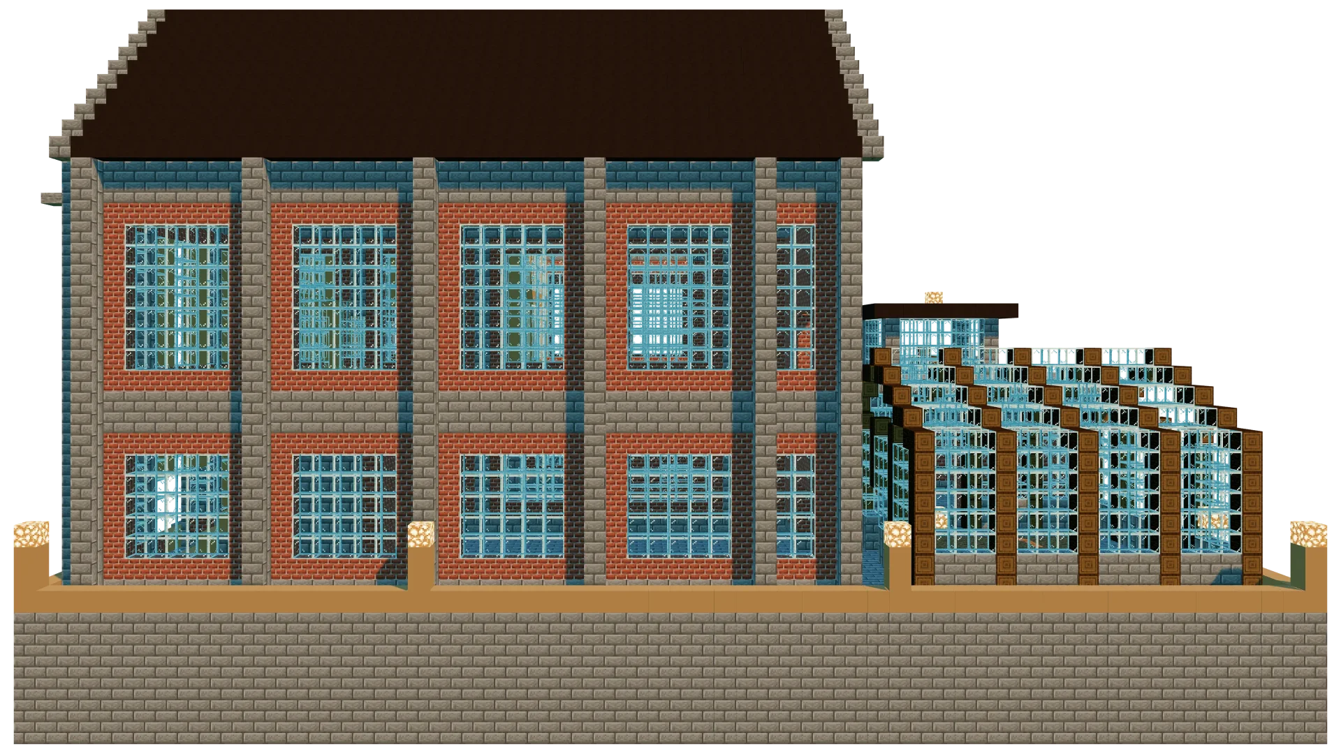 Industrial Train Station Shell · left view