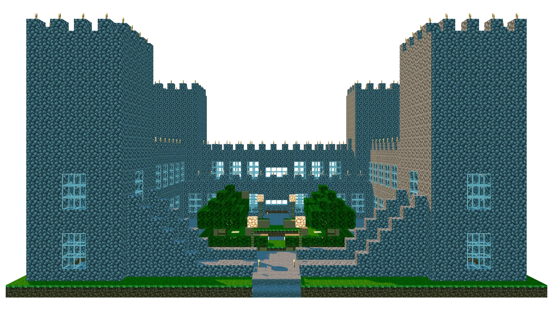 Cobblestone Courtyard Castle · right view