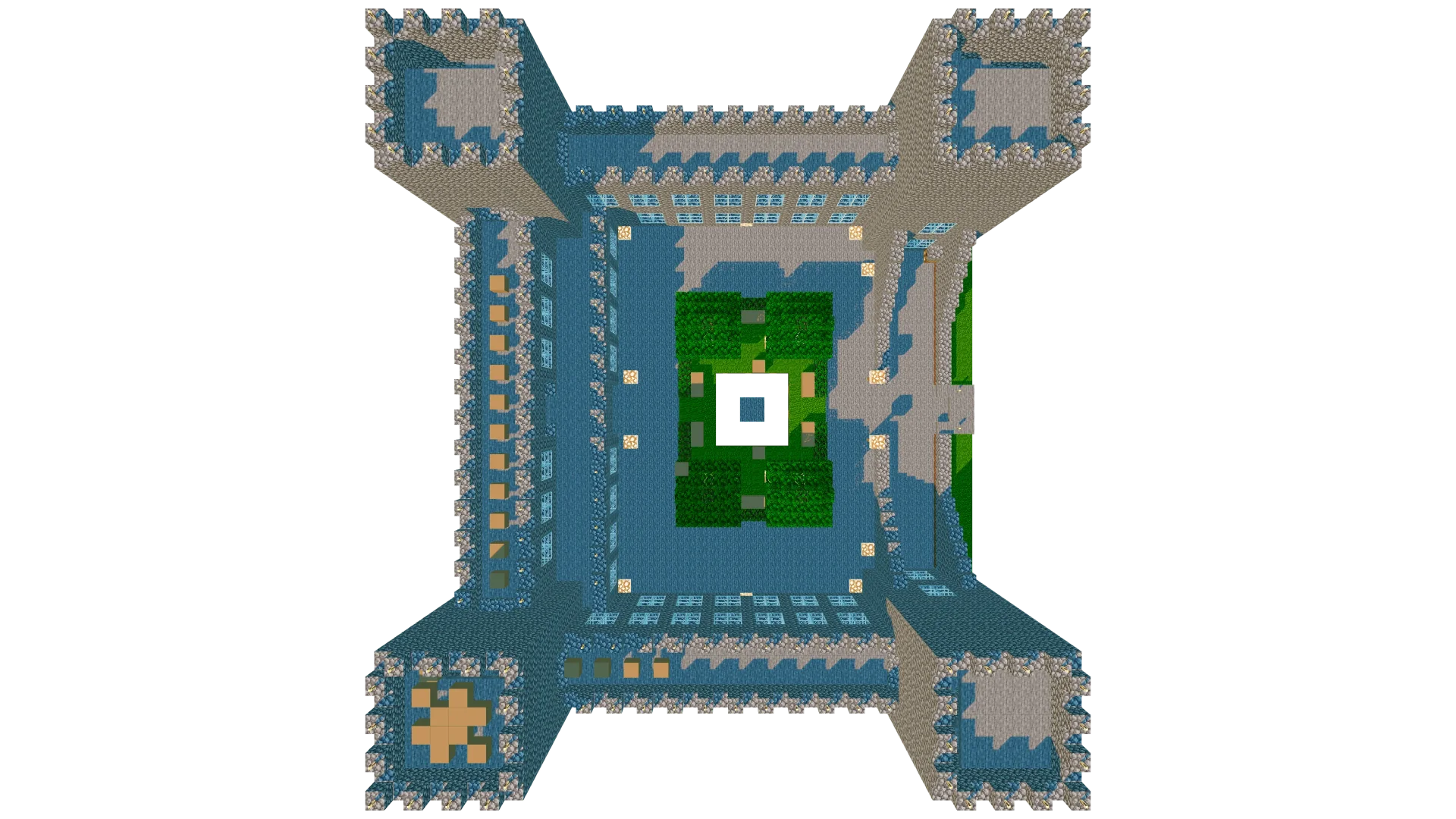 Cobblestone Courtyard Castle · top view