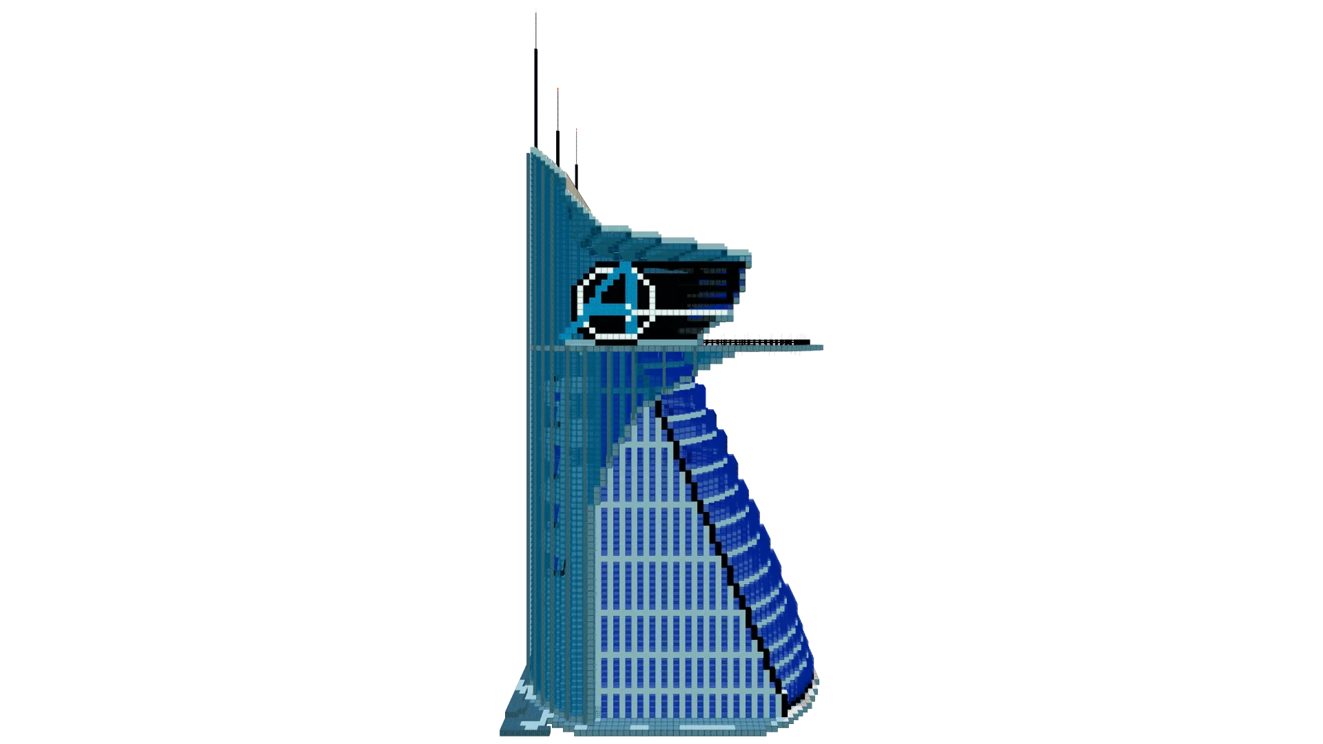 Modern Avengers Tower Skyscraper · back view