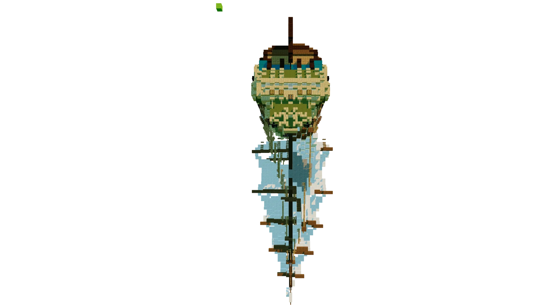 Floating Ship with Water Sails · left view