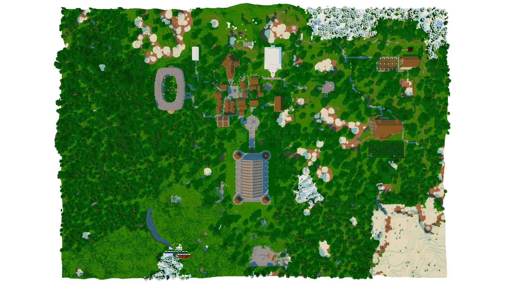 3322 Lepelville 1.7.x (medieval town, castle, mansion, tower, village in a hole, · top view