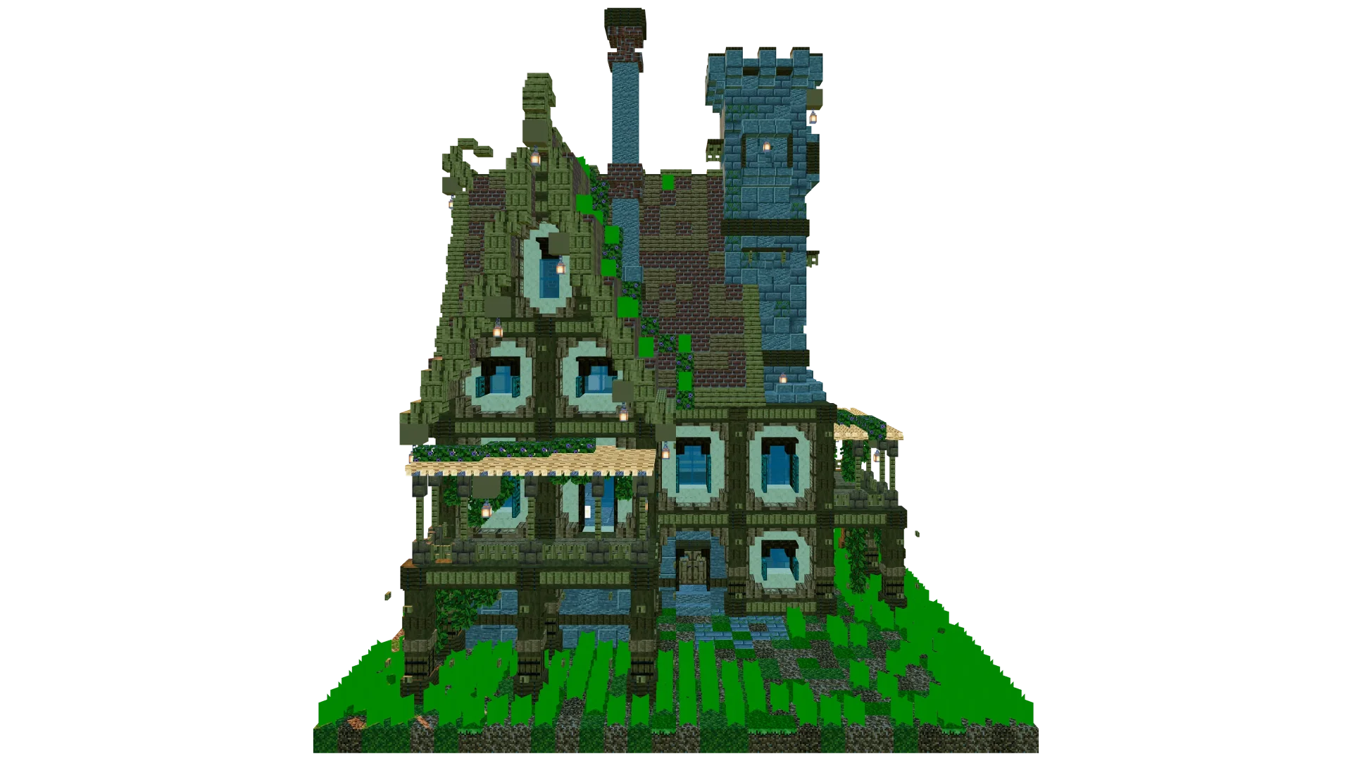 Medieval Fantasy House With Tower · right view