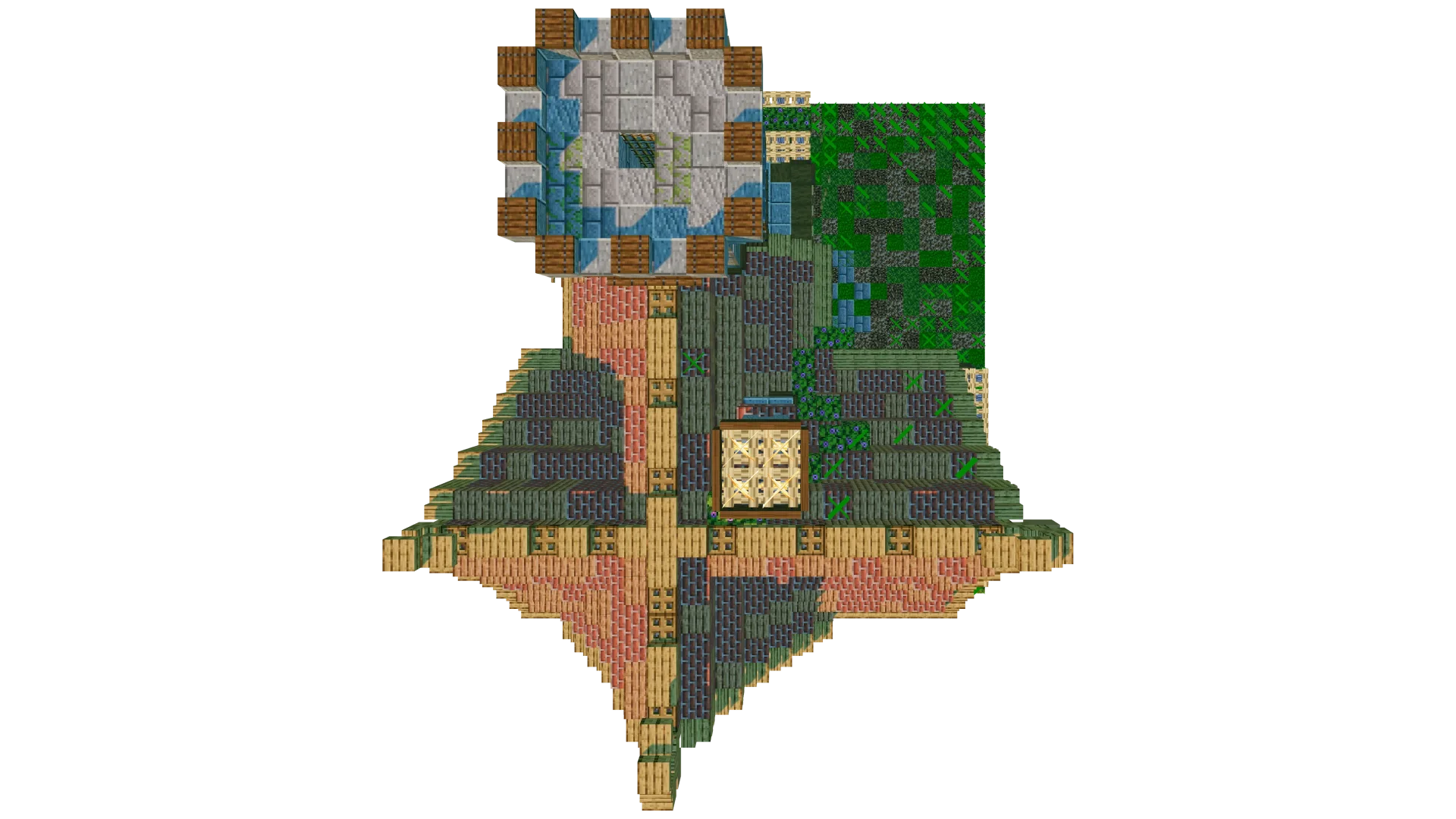 Medieval Fantasy House With Tower · top view