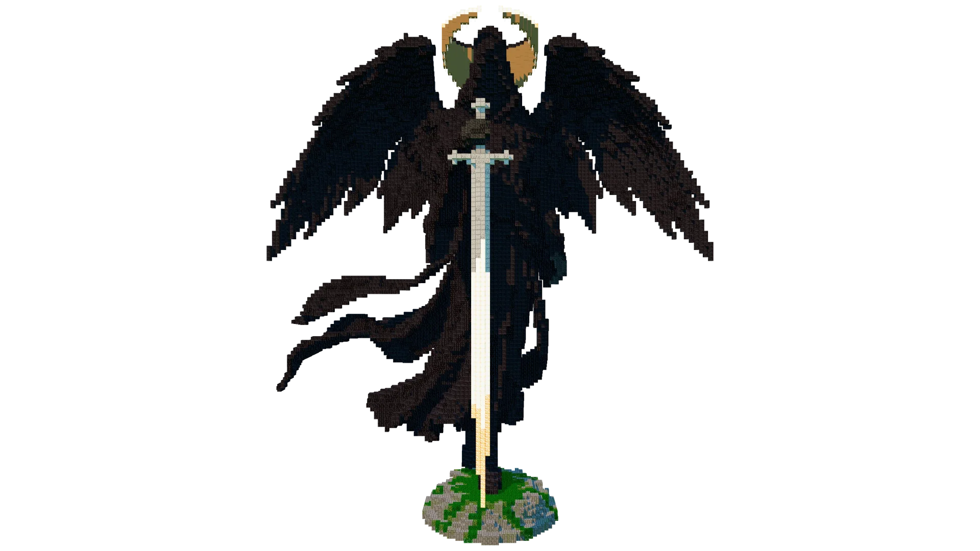 Dark Angel Statue - Gothic Warrior Figure · front view
