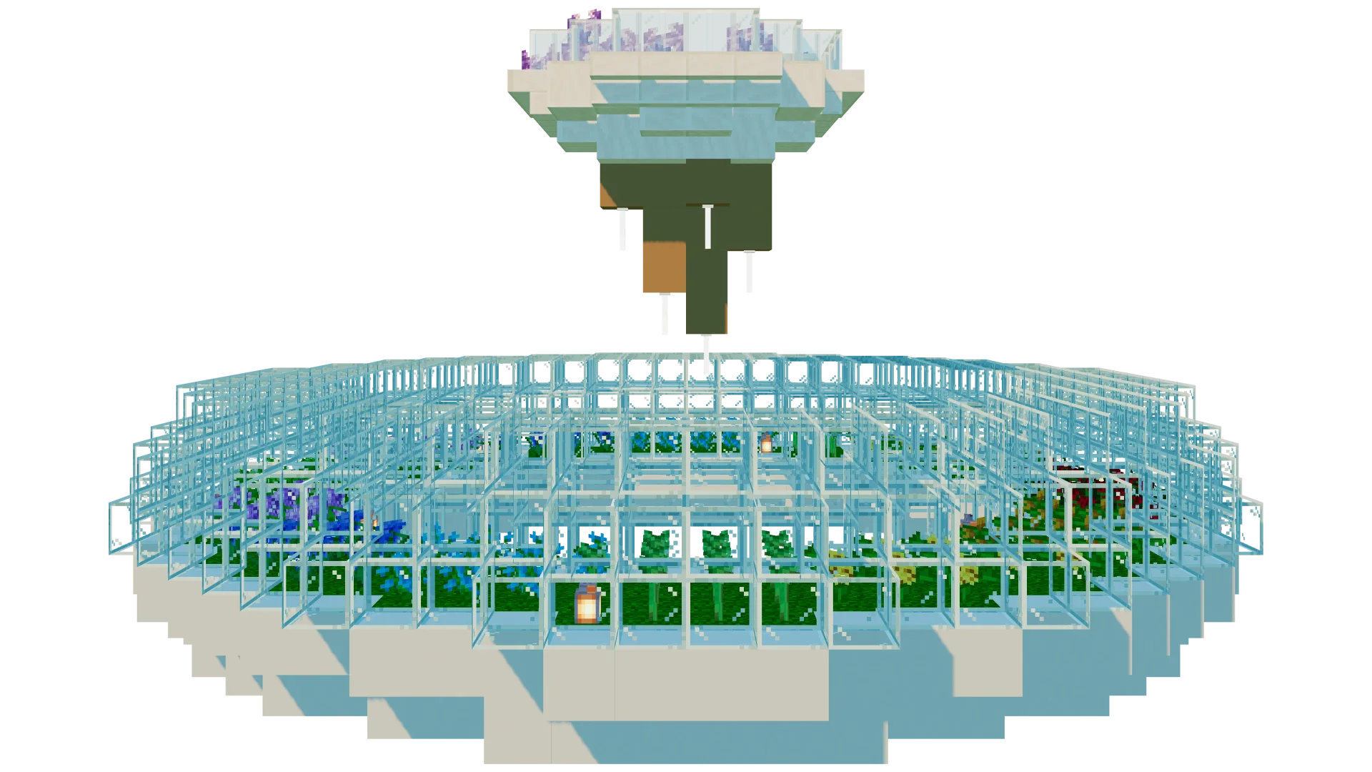 Floating Amethyst Garden Island · front view