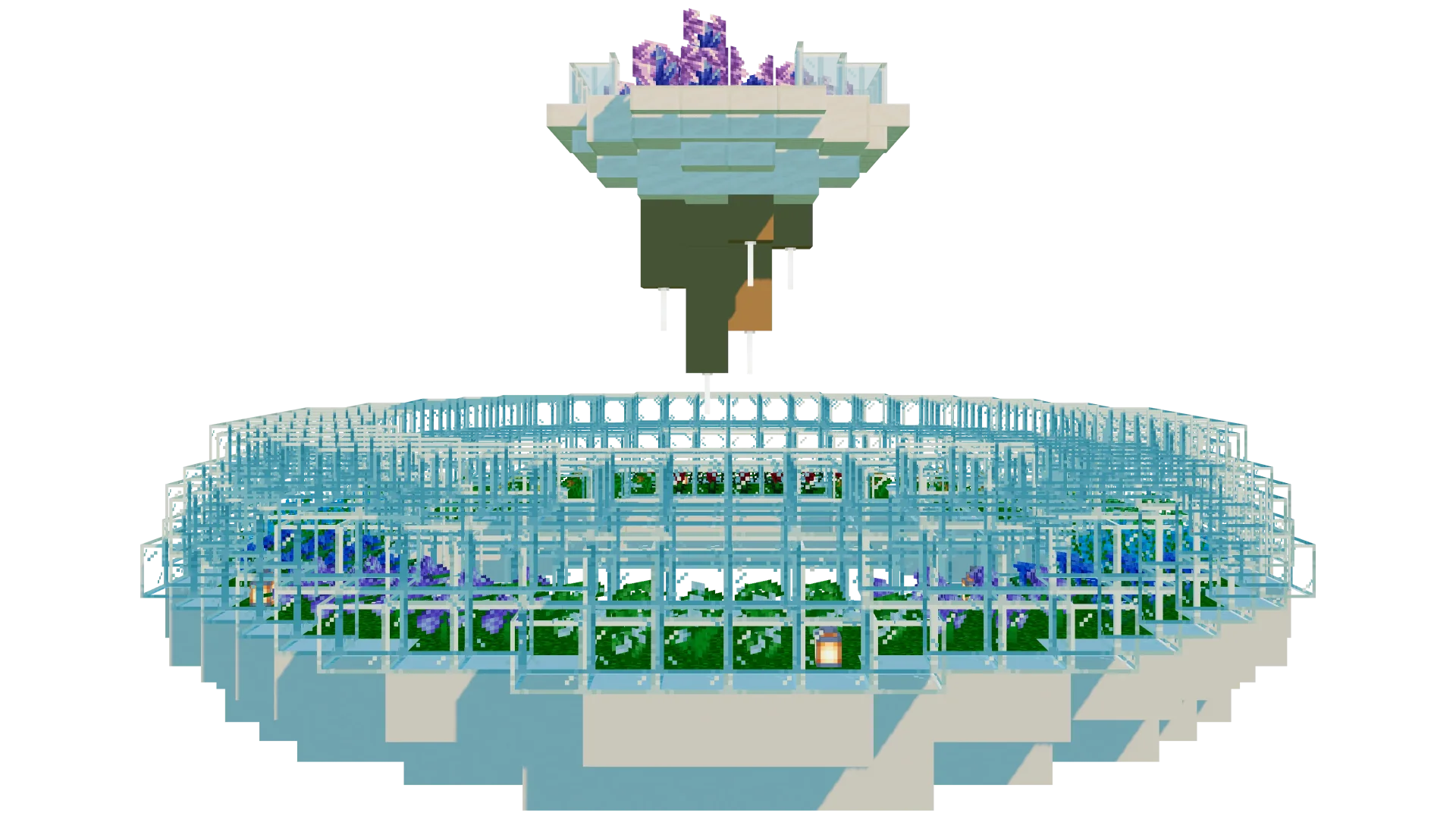Floating Amethyst Garden Island · left view
