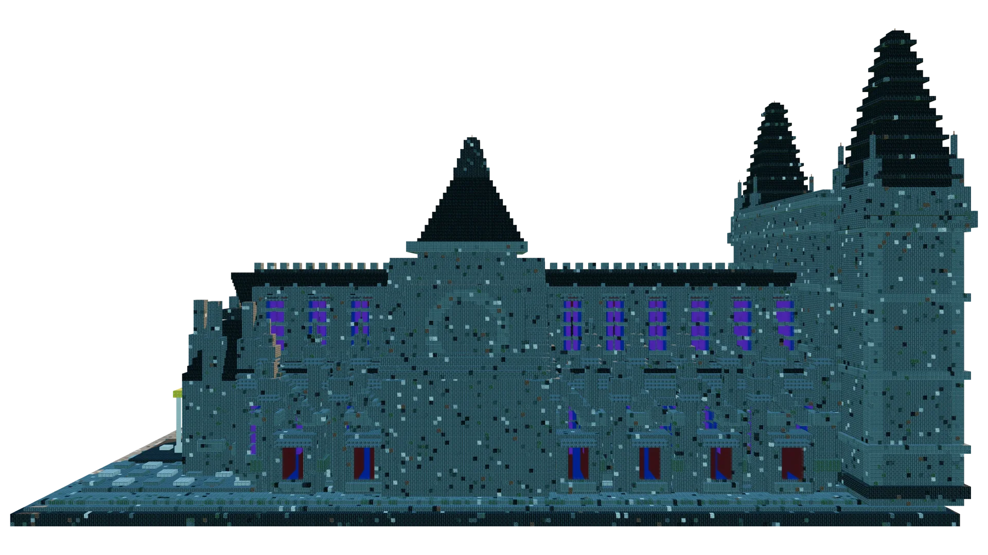 Gothic Cathedral with Intricate Stone Detailing · back view