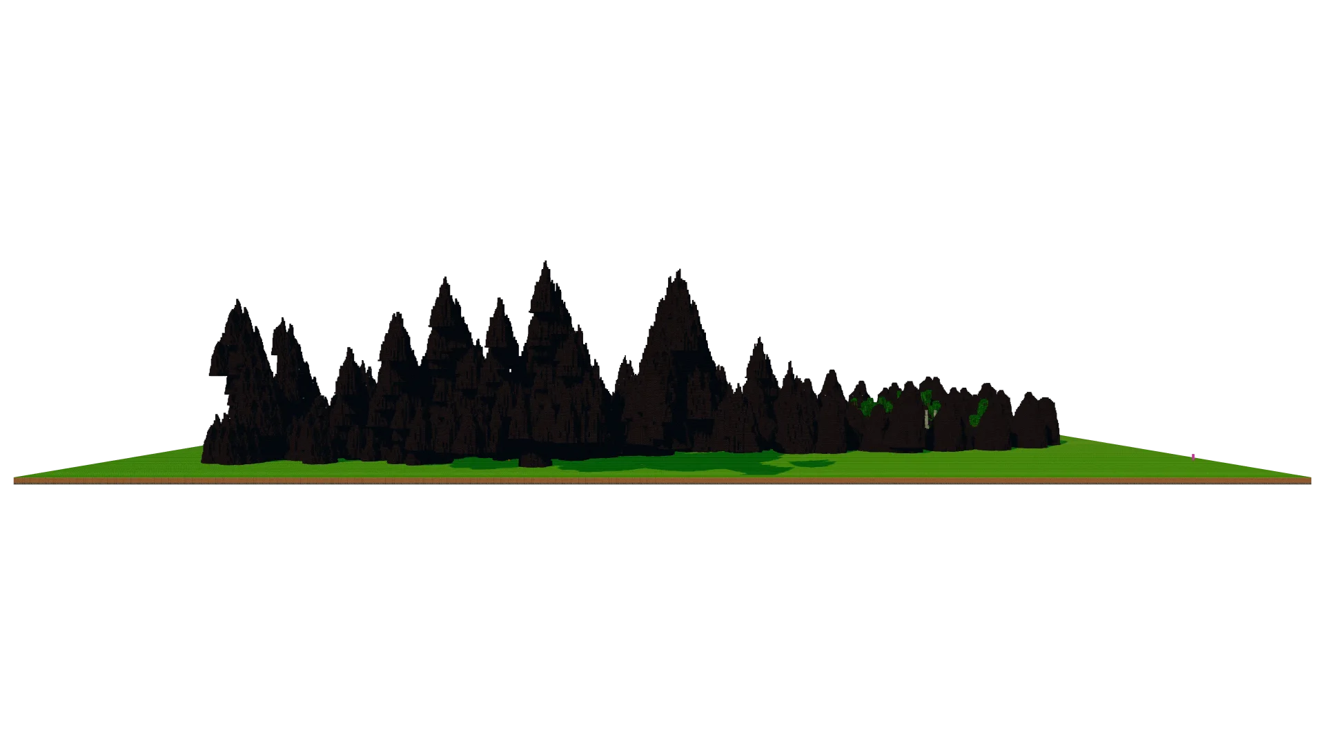 Custom Fantasy Landscape with Blackstone Mountains · front view