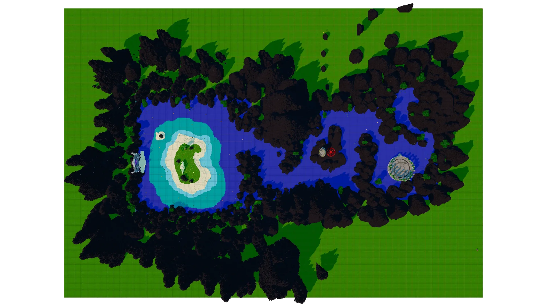 Custom Fantasy Landscape with Blackstone Mountains · top view