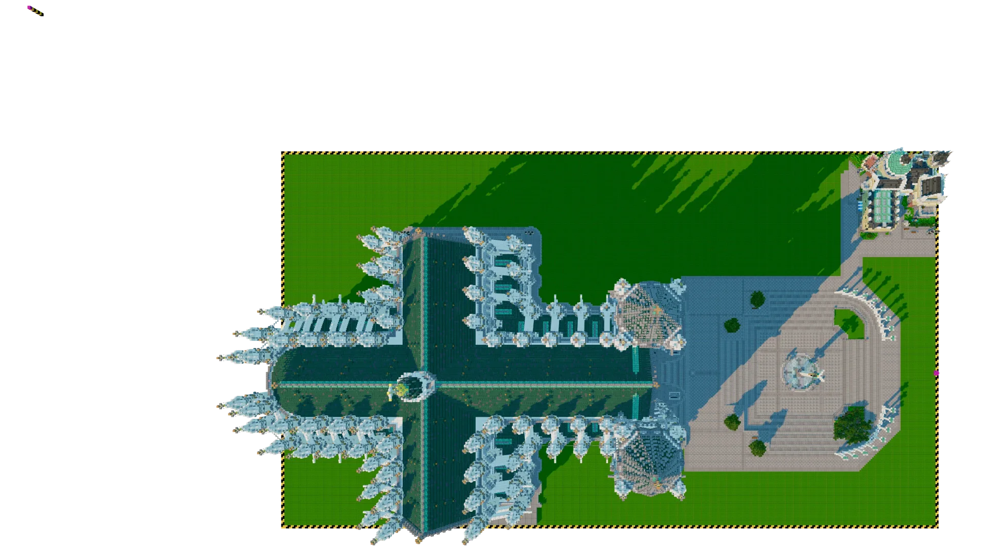Classic Cathedral With Grand Plaza · top view