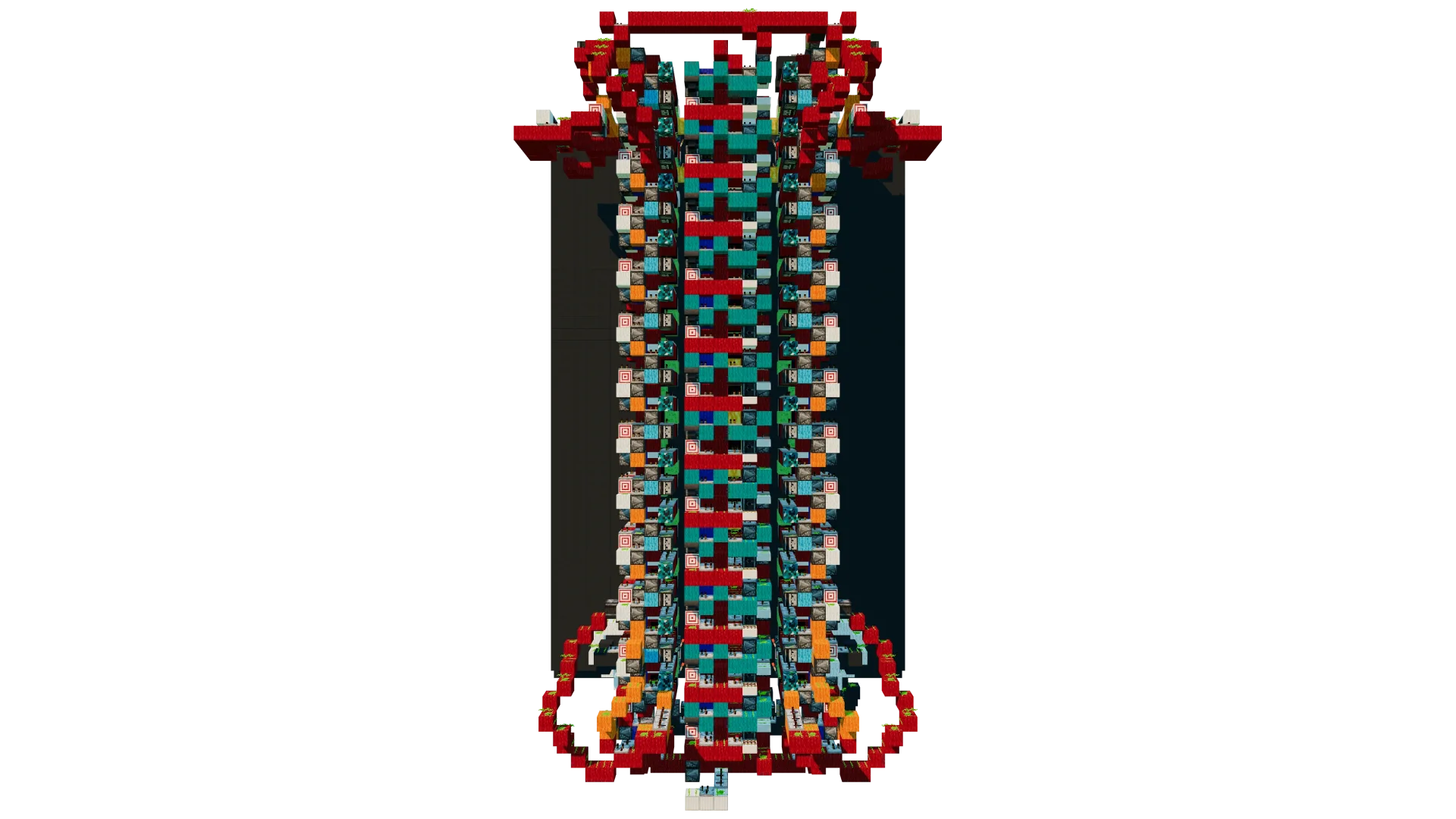 Redstone Flying Machine Elevator · front view