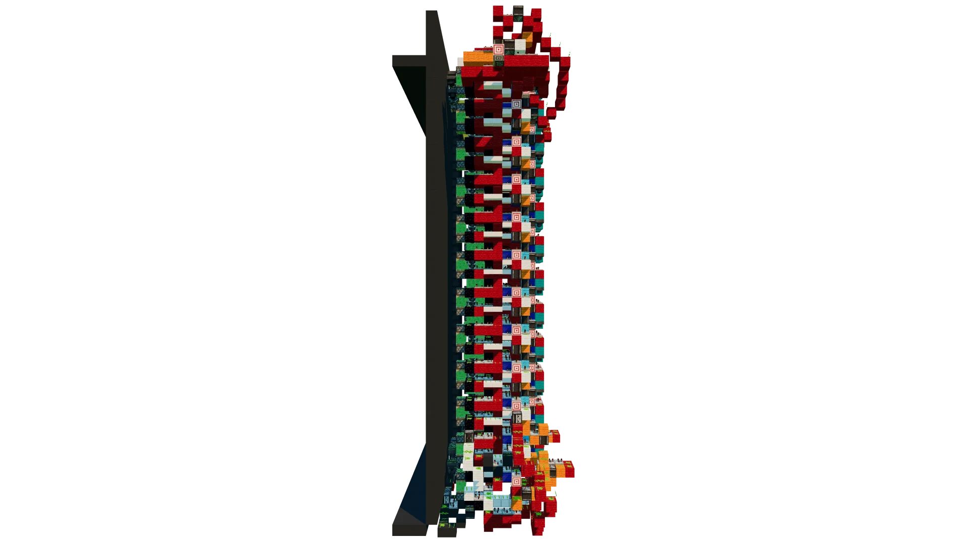 Redstone Flying Machine Elevator · left view
