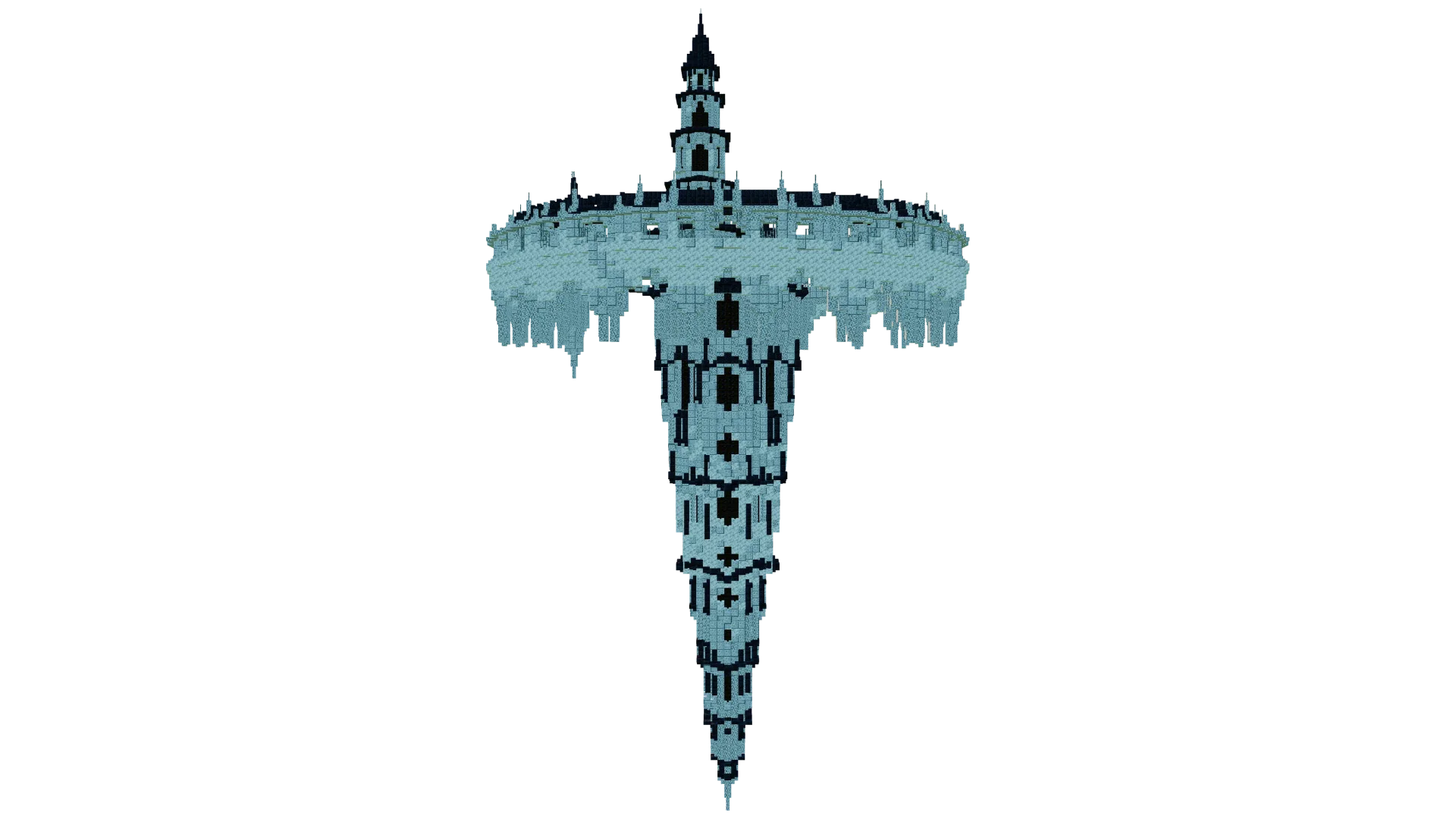 Floating Fantasy Castle With Circular Spire · right view