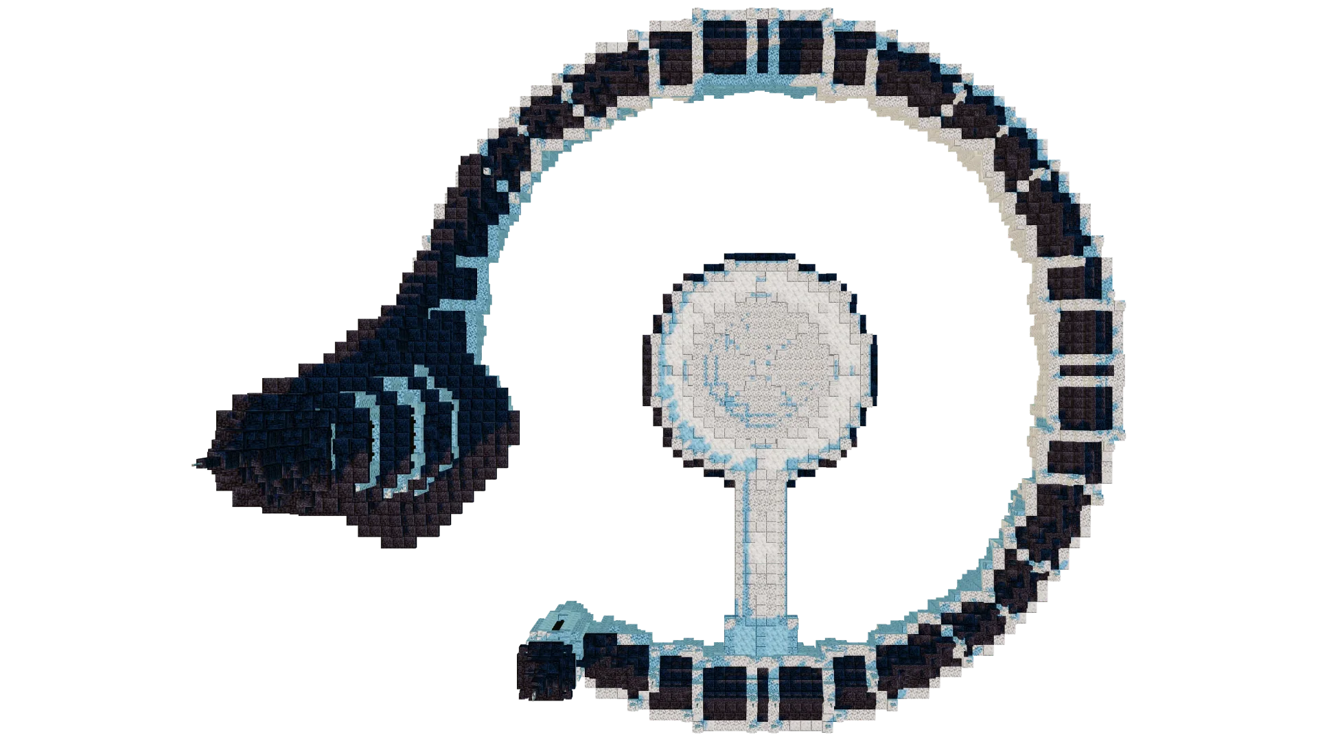 Floating Fantasy Castle With Circular Spire · top view