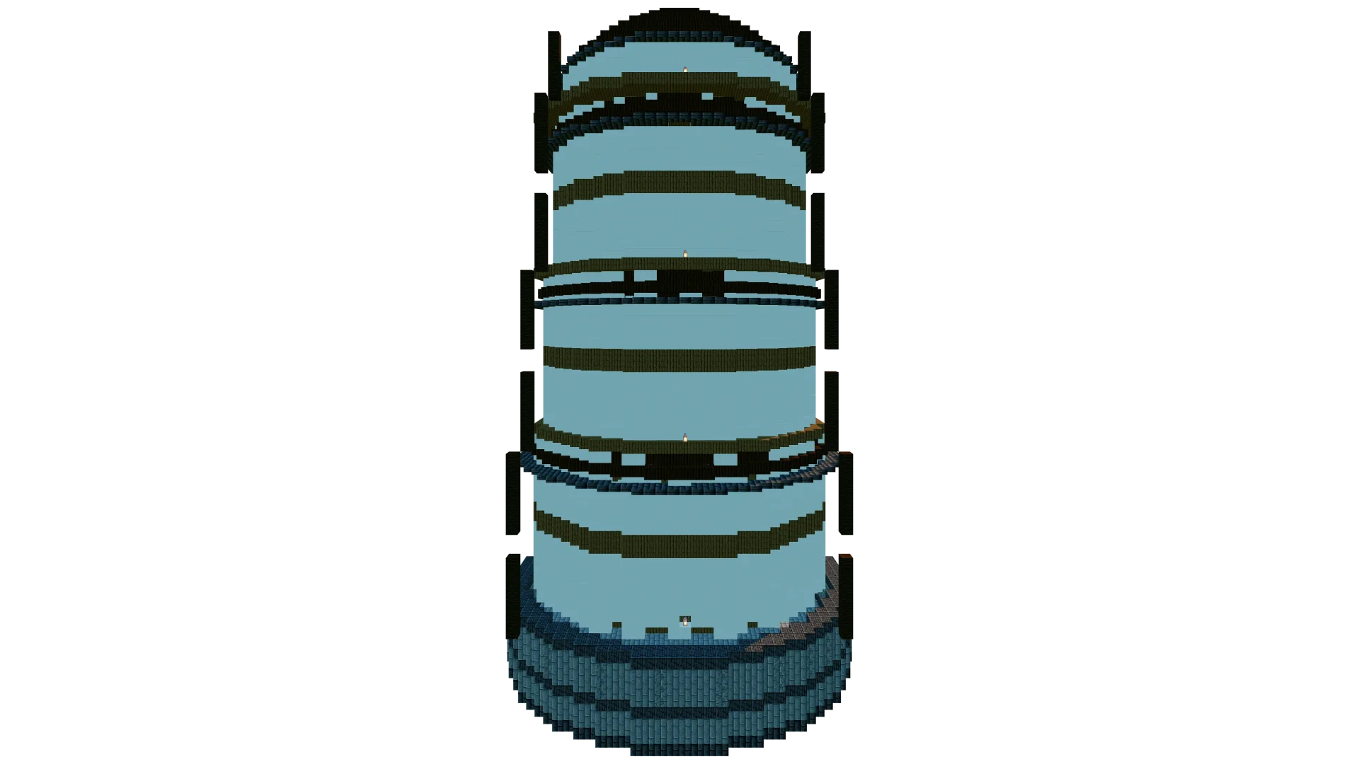 Japanese Circular Fortress Tower · back view