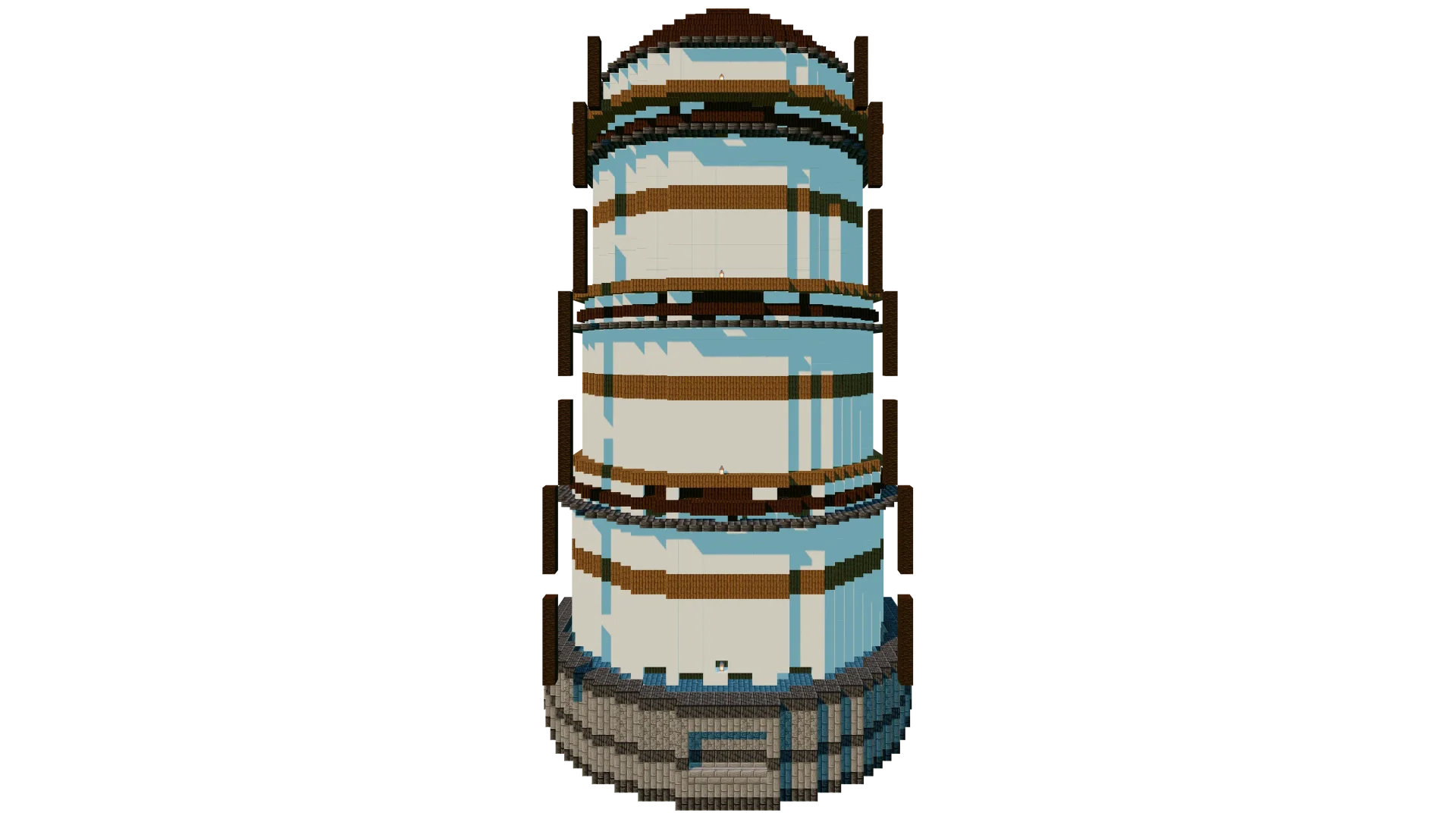 Japanese Circular Fortress Tower · front view