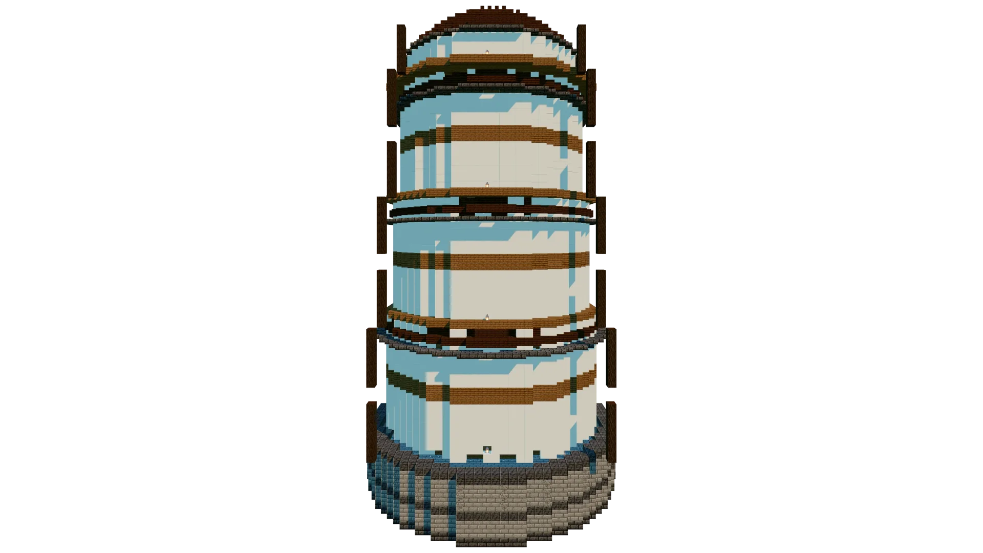 Japanese Circular Fortress Tower · left view