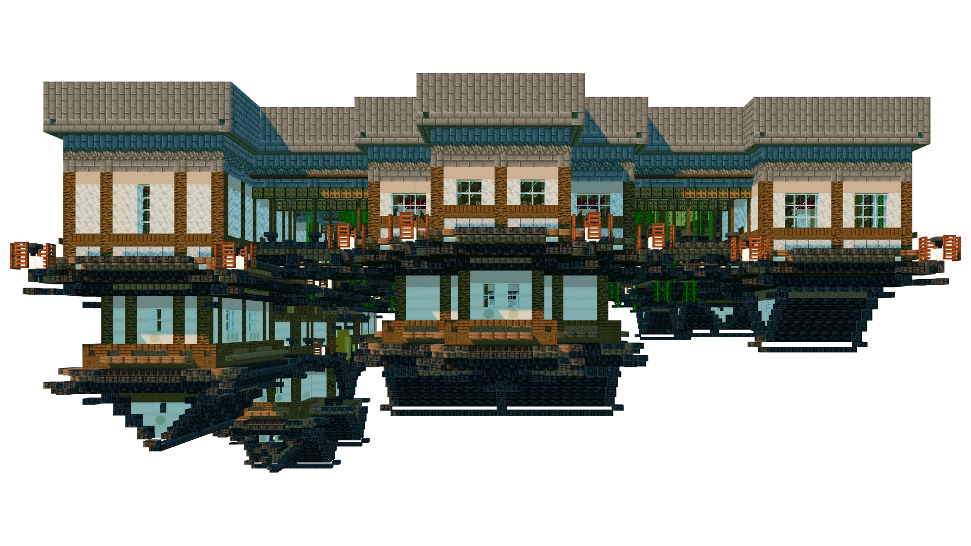 Japanese Temple With Rooftop Garden · front view