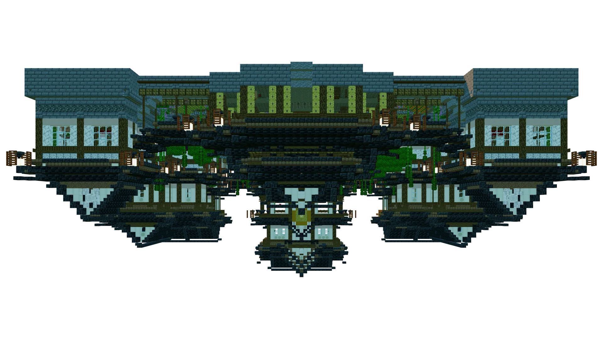 Japanese Temple With Rooftop Garden · right view