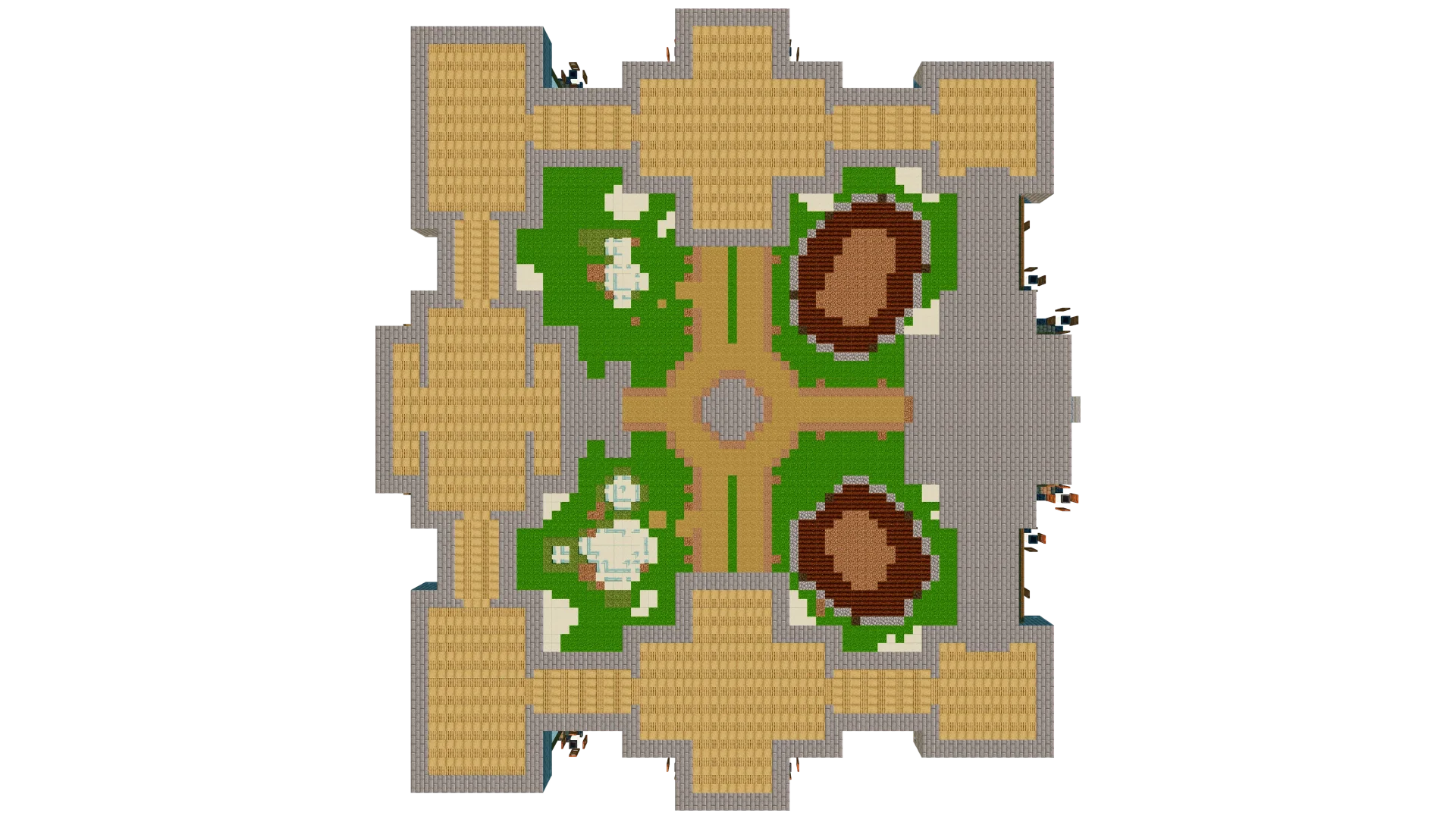 Japanese Temple With Rooftop Garden · top view