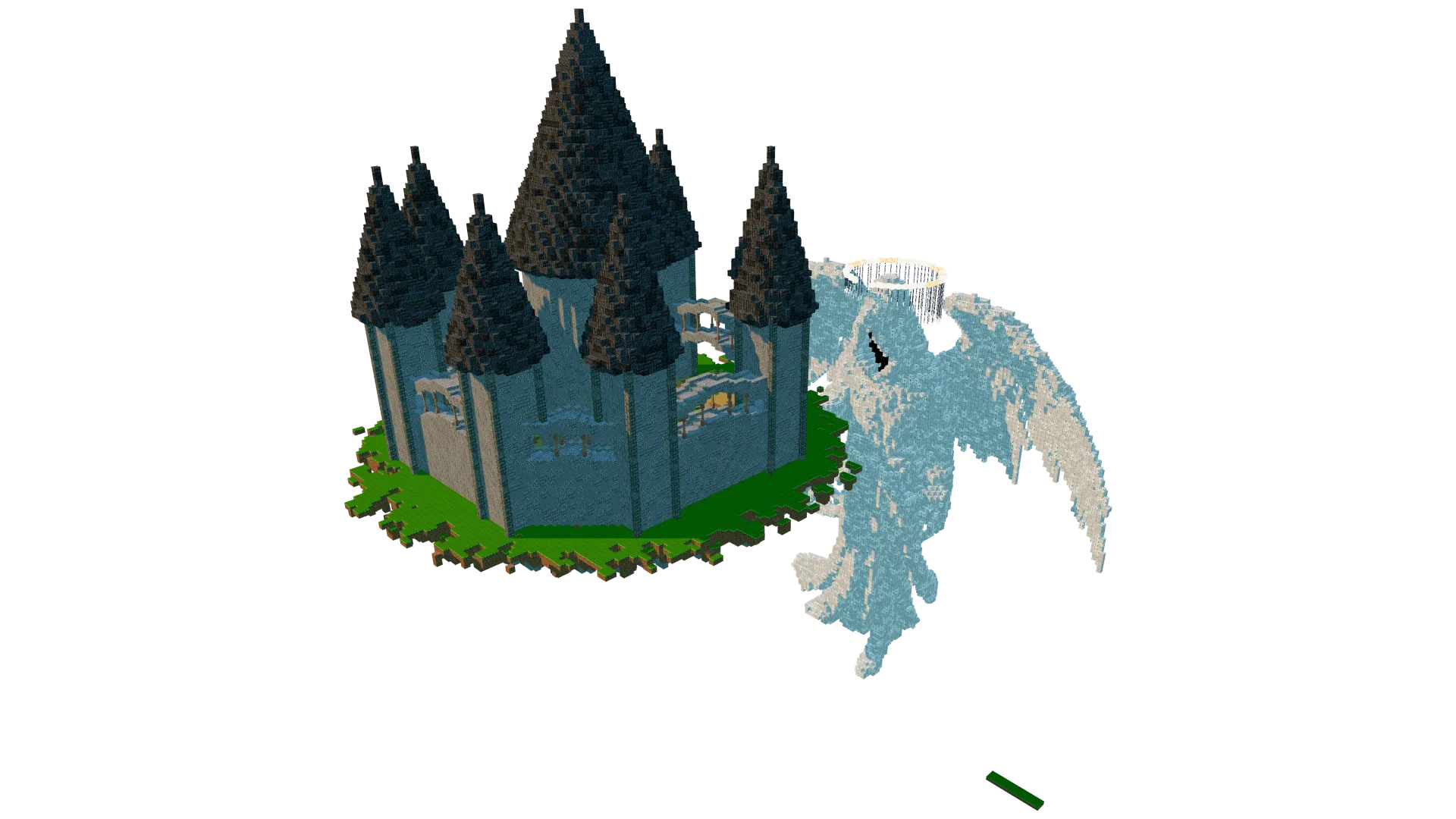 Floating Fantasy Master Castle · Minecraft nature schematic (118×182×162)