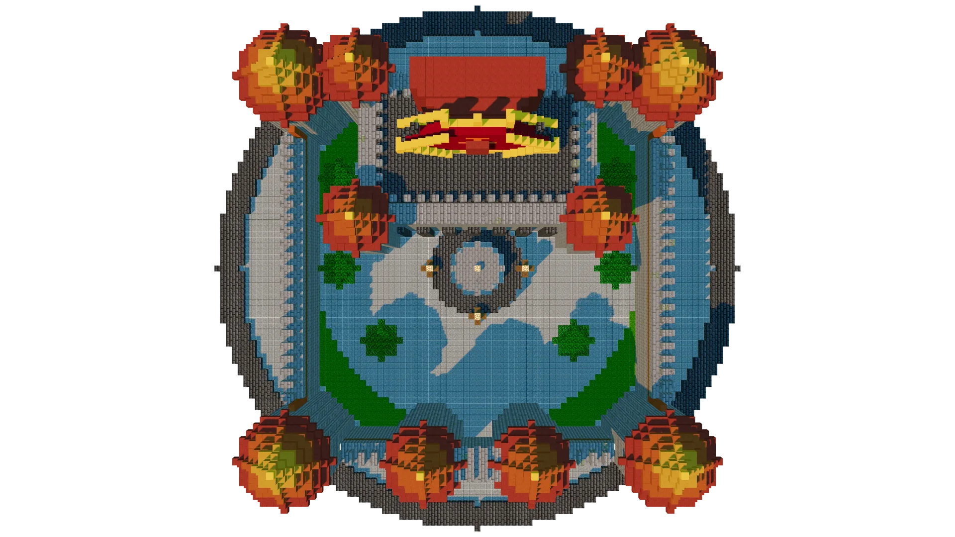 Medieval Spawn Castle Hub · top view