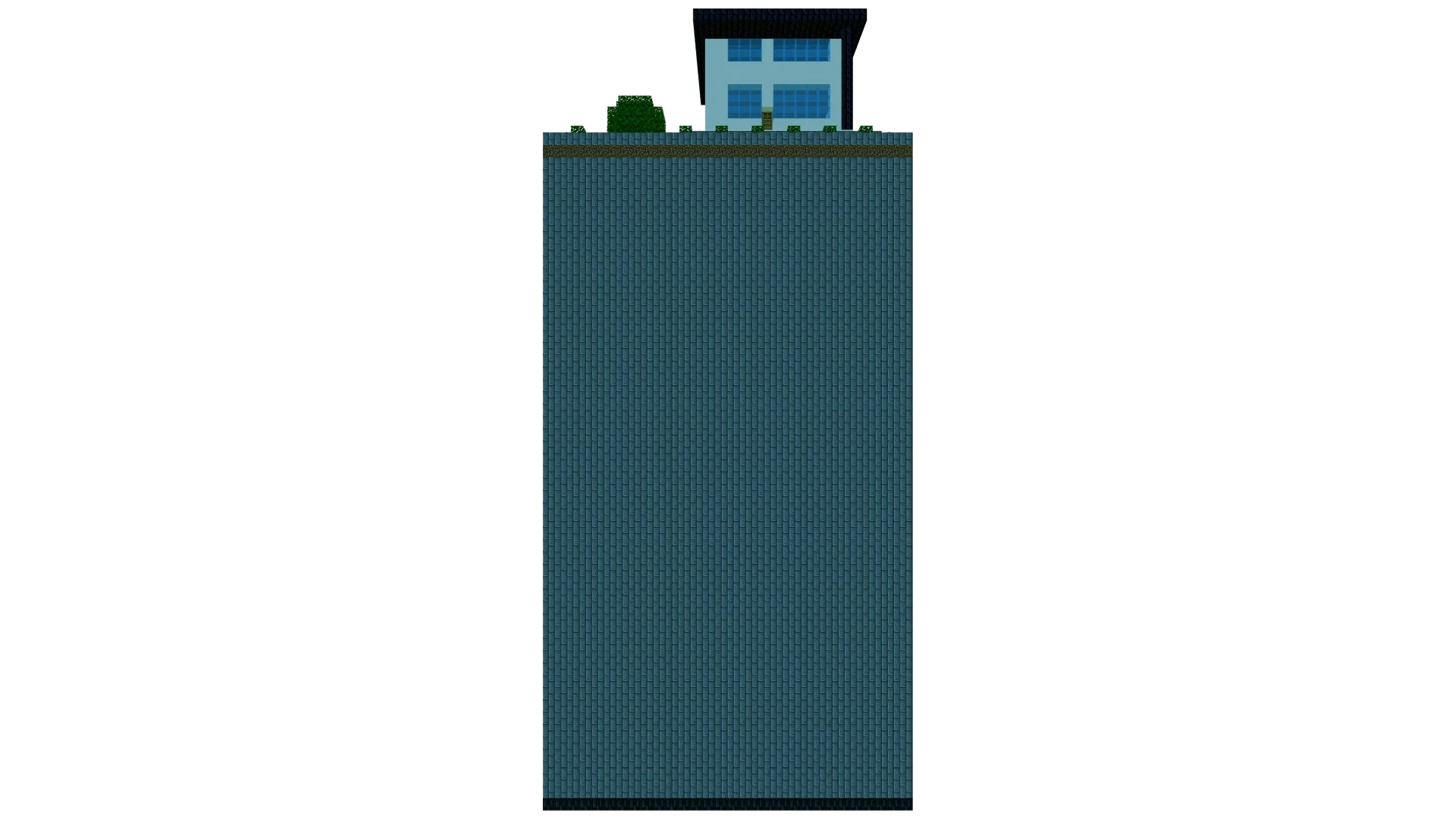Compact Functional House on a Stone Pillar · back view