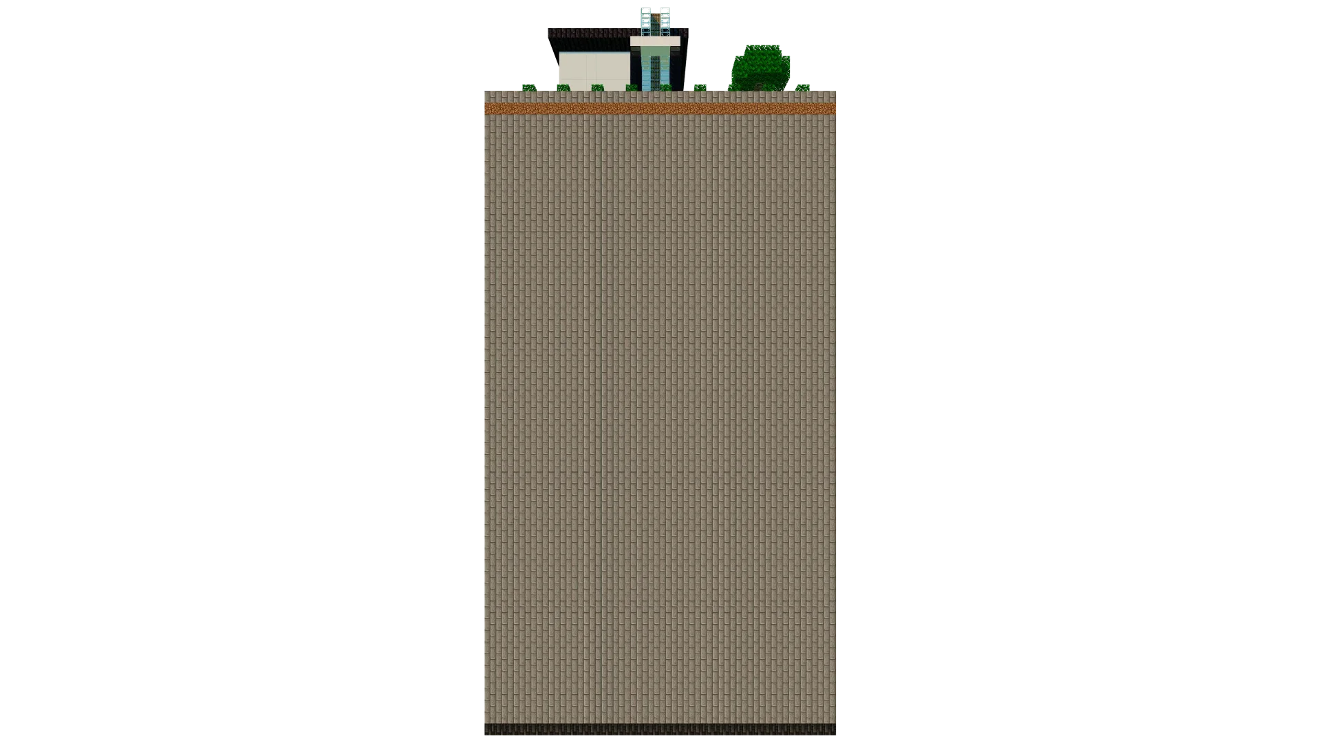 Compact Functional House on a Stone Pillar · front view