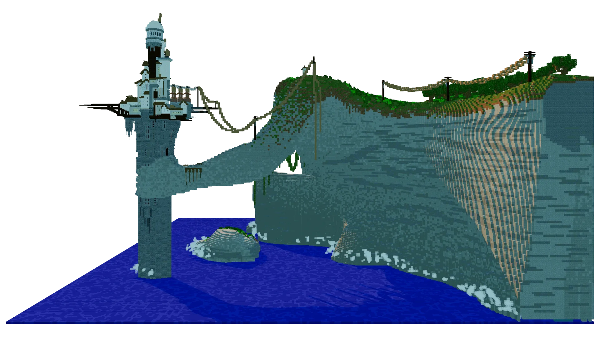 Fantasy Cliffside Lighthouse with Coastal Landscape · right view